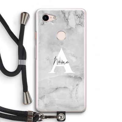 Ivory Marble: Pixel 3 Transparant Hoesje met koord