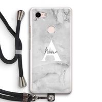 Ivory Marble: Pixel 3 Transparant Hoesje met koord
