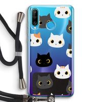 Katten: Huawei P30 Lite Transparant Hoesje met koord