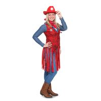 Rood cowboy kleding vestje voor dames L/XL (40-42)  -