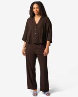 HEMA Damesbroek Selma wijd donkerbruin (donkerbruin)