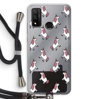 Eenhoorns overal: Huawei P Smart (2020) Transparant Hoesje met koord