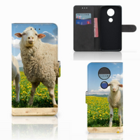 Motorola Moto E5 Plus Telefoonhoesje met Pasjes Schaap en Lammetje - thumbnail