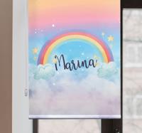 Babykamer rolgordijn regenboog met mooie wolken