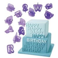 2 stuks alfanumerieke plastic cookie mallen symbool fondant cake decoratieve afdrukken mallen