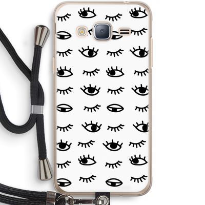 Eye pattern #2: Samsung Galaxy J3 (2016) Transparant Hoesje met koord