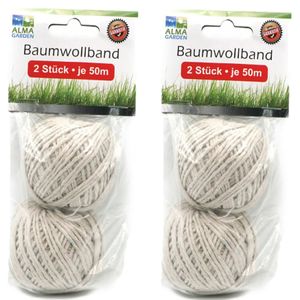 Huishoud/hobby touw - 4x bolletjes - canvas - 50 meter per bolletje