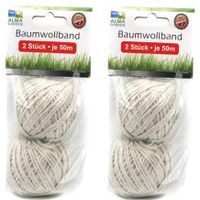 Huishoud/hobby touw - 4x bolletjes - canvas - 50 meter per bolletje - thumbnail