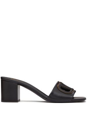 Valentino Garavani sandales en cuir à détail VLogo - Noir