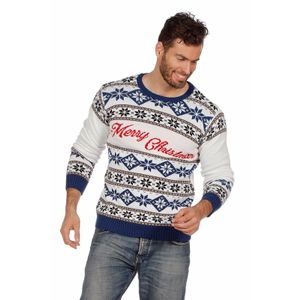 Witte foute kersttrui Merry Christmas 54 (XL)  -