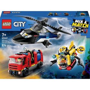 LEGO® CITY 60462 Combinatieset met helikopter, blusauto en onderzeeër