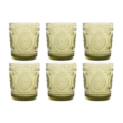 Glazenset Home ESPRIT Groen Kristal Met reliëf 310 ml (6 Stuks) Glazenset Home ESPRIT Groen Kristal Met reliëf 310 ml (6 Stuks)
