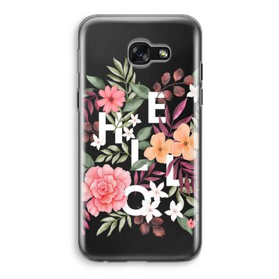 Hello in flowers: Samsung Galaxy A5 (2017) Transparant Hoesje