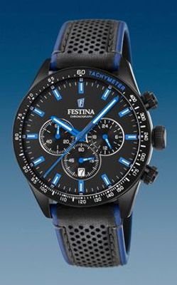 Horlogeband Festina F20359-3 Leder Zwart 21mm