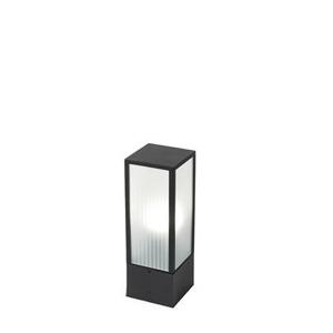 QAZQA Smart staande buitenlamp zwart met ribbel glas 40 cm incl. Wifi