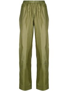 GANNI pantalon droit à logo imprimé - Vert