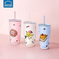 locklock Kakao Friends Muzi koffiekopje glazen beker helder beker met deksel rietje 26 oz beker met deksel voor warme en koude dranken herbruikbare smoothie- en ijskoffiebeker 26 oz beker helder Lightinthebox - thumbnail
