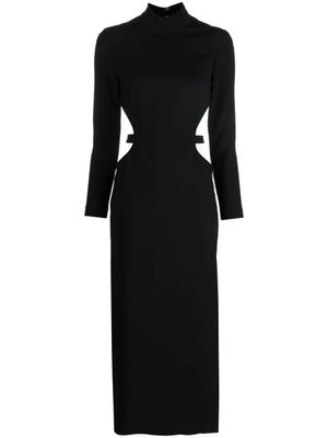V:PM ATELIER robe mi-longue à découpes - Noir