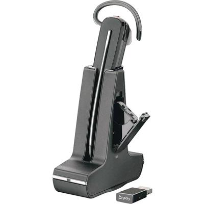 HP Poly Savi 8245-M MS Teams In Ear headset Computer DECT Mono Zwart Noise Cancelling Volumeregeling, Microfoon uitschakelbaar (mute)