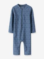 Anti-UV zwempak voor jongens met lange mouwen en all-over print NAME IT leiblauw