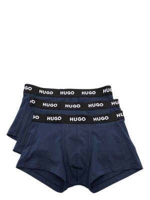 HUGO lot de 3 slips à bande logo - Bleu