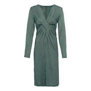 Jersey jurk van bio-merinowol, zeegras Maat: 36