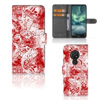 Telefoonhoesje met Naam Nokia 7.2 | Nokia 6.2 Angel Skull Rood