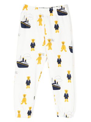 Mini Rodini pantalon à imprimé teddy bear - Blanc