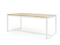 Tafel IVO steigerhout frame metaal | 140cm x 90cm | Geen Behandeling - thumbnail