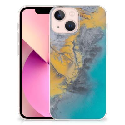 iPhone 13 mini | TPU | Siliconen hoesje | Marble Blue Gold