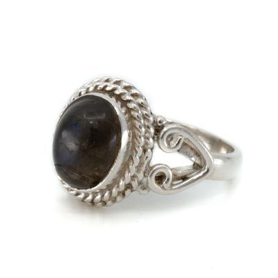 Edelsteen Ring Labradoriet 925 Zilver "Dashah" (Maat 16)