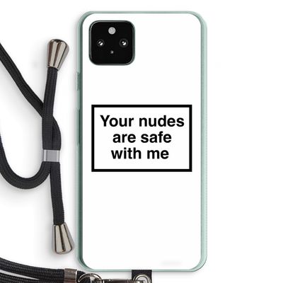 Safe with me: Pixel 5a 5G Transparant Hoesje met koord