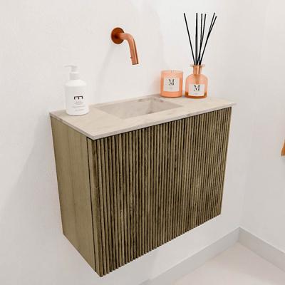 Toiletmeubel Mondiaz Joya Dlux | 50 cm | Meubelkleur Dusk | Faye wastafel Frappe Wasbak Links | Zonder kraangat(en)