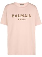 Balmain t-shirt en coton à logo floqué - Tons neutres - thumbnail