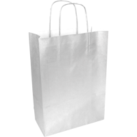 Tas | Kraftpapier | gedraaid papieren koord | 24x 11x33cm | draagtas | zilver | 250 stuks
