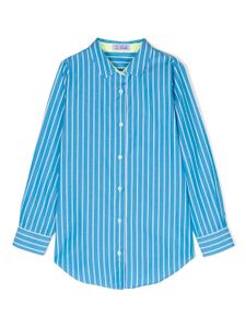 MC2 Saint Barth Kids chemise en coton à rayures - Bleu