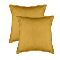 Bank/sierkussens huiskamer Sophia - 2x stuks - 52 x 52 cm - Okergeel - polyester - met rits