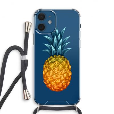 Grote ananas: iPhone 12 Transparant Hoesje met koord