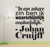 Muursticker tekst woonkamer Johan Cruijff onsterfelijk