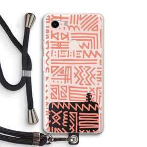 Marrakech Pink: Pixel 3 XL Transparant Hoesje met koord