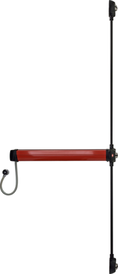 JPM FC-EA-31 JPM Elektromechanische paniekbalk Fluid Control - Uit- en Ingang | type: C | 3 punts: lateraal | knop | kleur: zwart met rode balk |