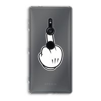 Middle finger black: Sony Xperia XZ2 Transparant Hoesje