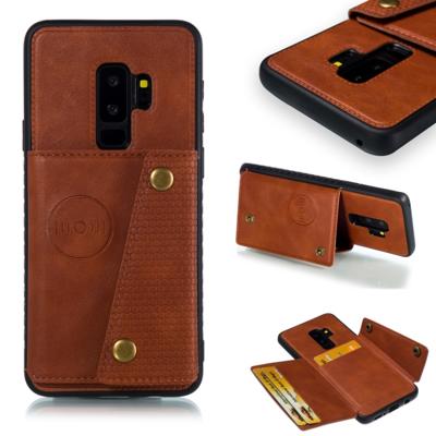 Lederen beschermhoes voor Galaxy S9 plus (bruin)