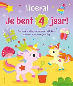 Doeboek Hoera! je bent 4 jaar! eenhoorns