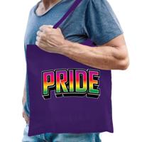 Gay Pride tas voor heren - paars - katoen - 42 x 38 cm - regenboog - LHBTI - thumbnail