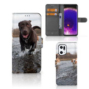 OPPO Find X5 Pro Telefoonhoesje met Pasjes Honden Labrador