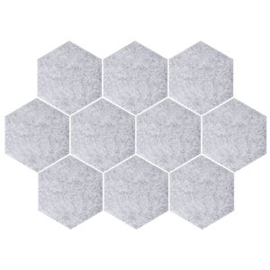 QUVIO Vilten memobord hexagon set van 10 - Grijs