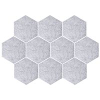 QUVIO Vilten memobord hexagon set van 10 - Grijs - thumbnail