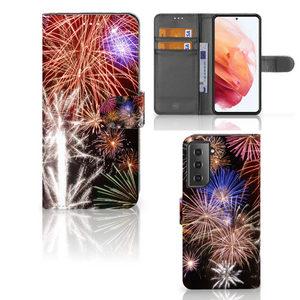 Samsung Galaxy S21 Wallet Case met Pasjes Vuurwerk