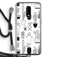Cactusmotief: OnePlus 7 Transparant Hoesje met koord